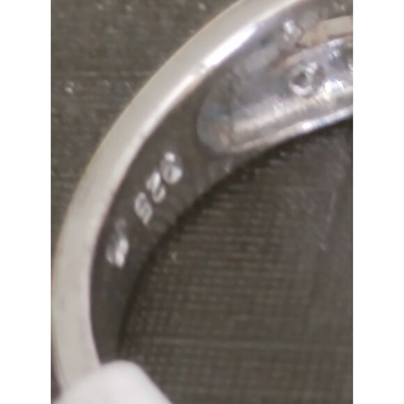 Italian Sterling Silver 925 Women's Size 7 Ring Cubic Zirconia Engagment Cut - Picture 7 of 9